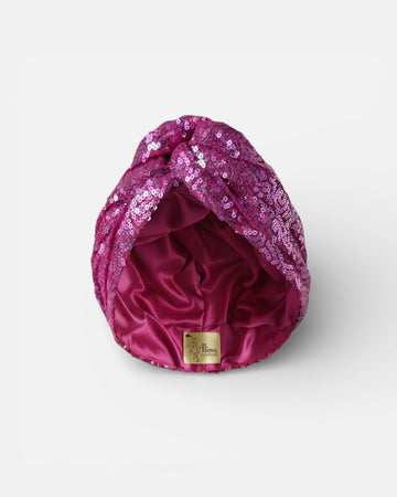 FUCHSIA SEQUIN TURBAN