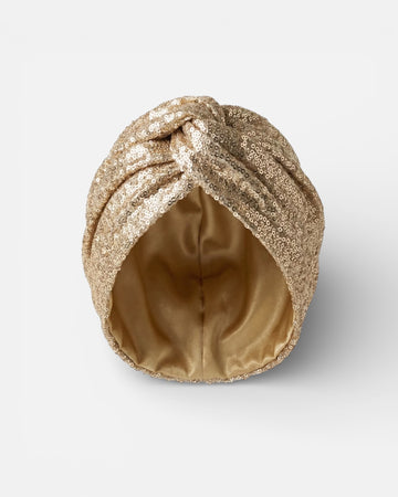 GOLD SEQUIN TURBAN