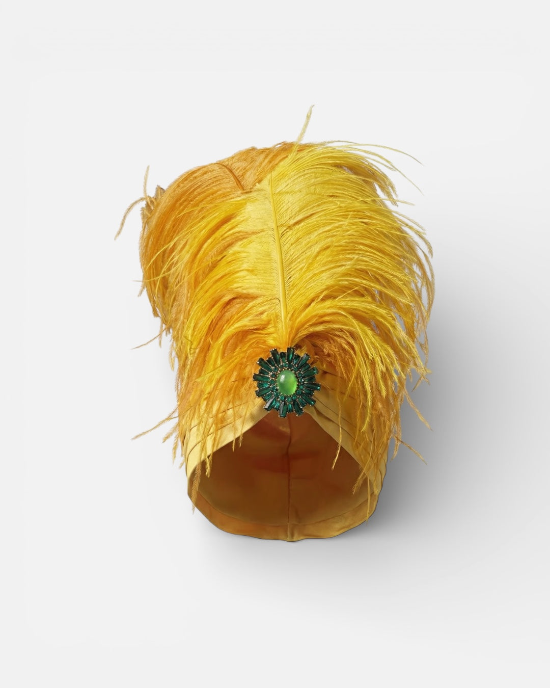 OSTRICH FEATHER & BROOCH TURBANS